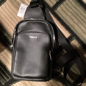 Coach Black Leather Belt Bag